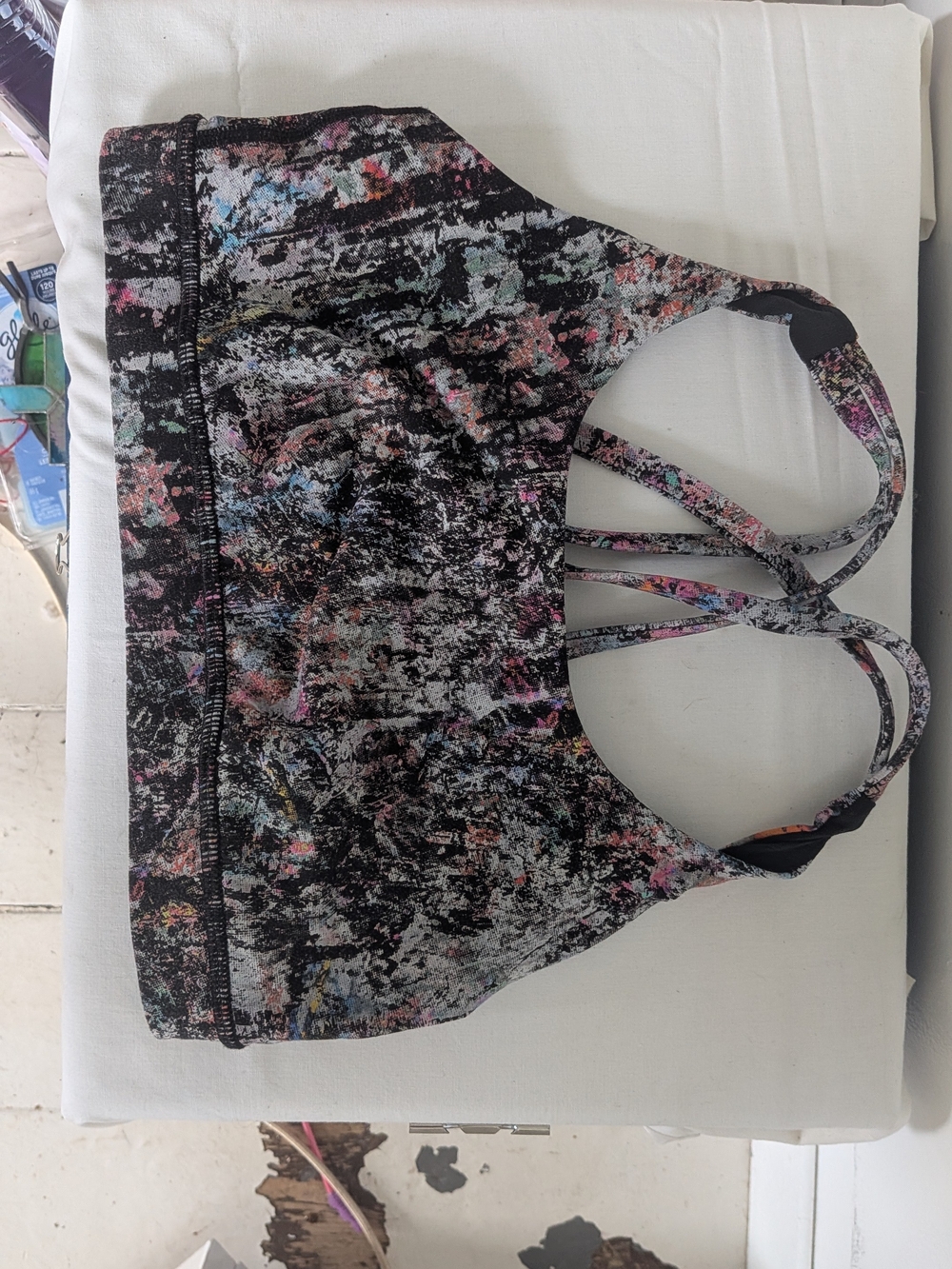 lululemon athletica Black Multicolor Strappy Sports Bra
